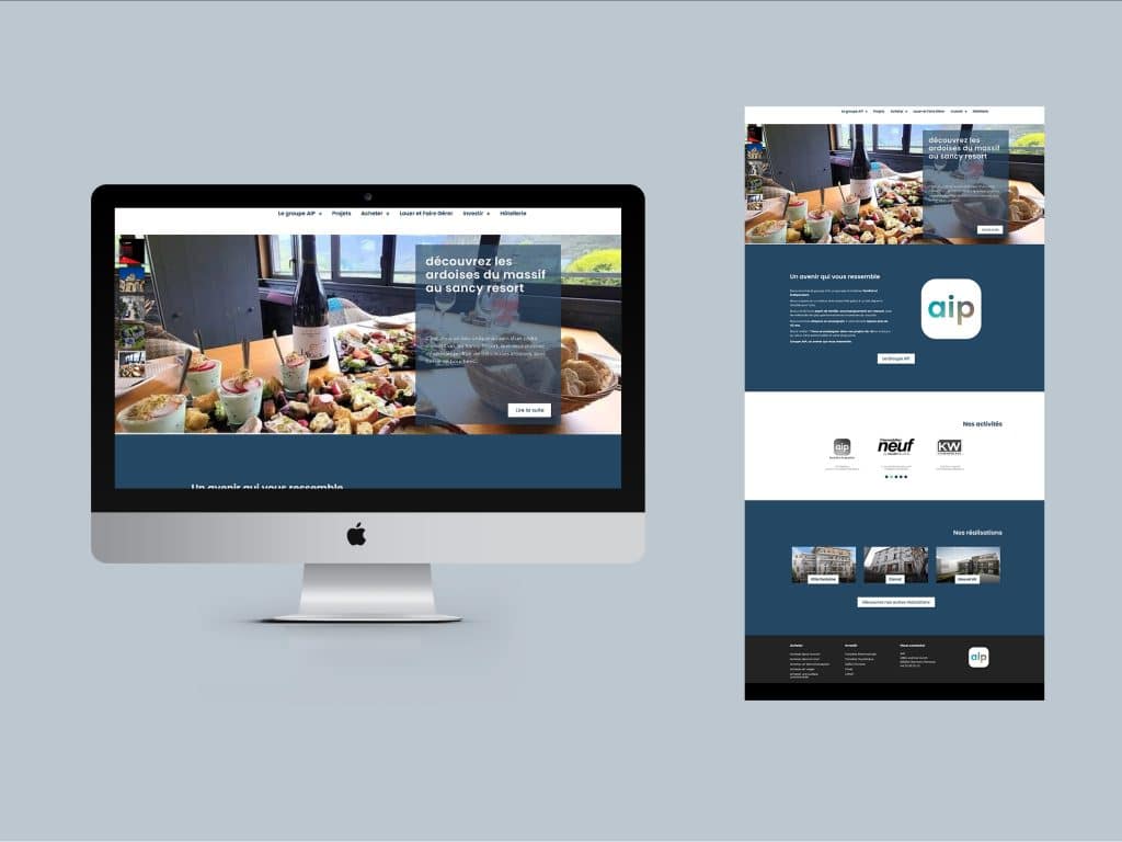 Site immobilier AIP avec cartographie - Création site internet Clermont