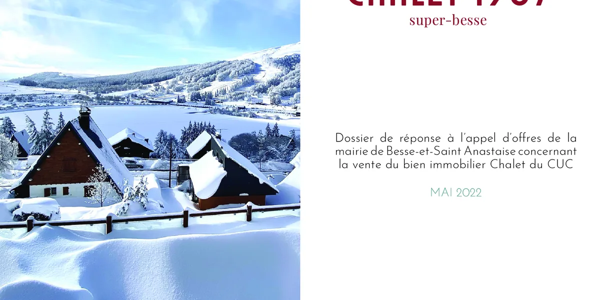 Chalet 1907 Super-Besse, couverture du dossier d'appel d'offres