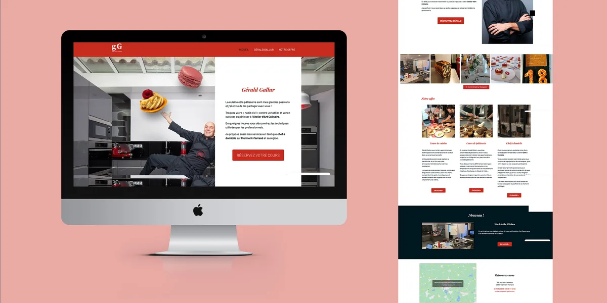 Site internet Atelier Culinaire Gérald Gallur, chef à Clermont-Ferrand