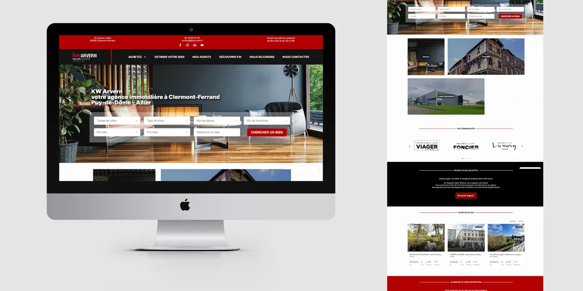 Site immobilier KW Arvern, recherche de biens en ligne